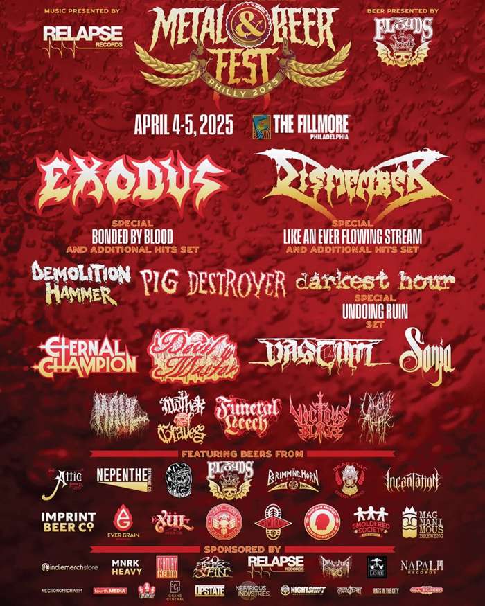 Exodus and Dismember to headline Decibel Magazine’s Metal & Beer Fest: Philly 2025